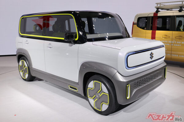 全長3395mm、全幅1475mmで軽自動車サイズ。スズキは国内に6モデルのEV投入を計画する