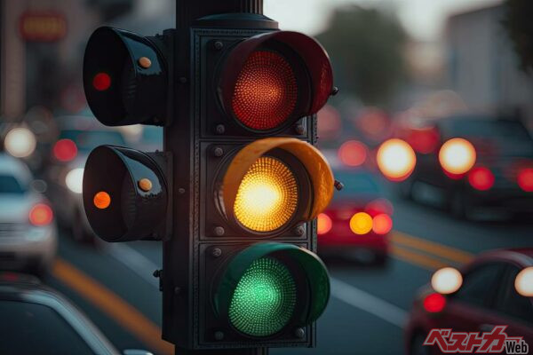 東北などでは黄色信号が4秒で運用されることが多いが、関東では3秒のことが多く頭に入れておいてほしい（Robert Herhold@Adobe Stock）