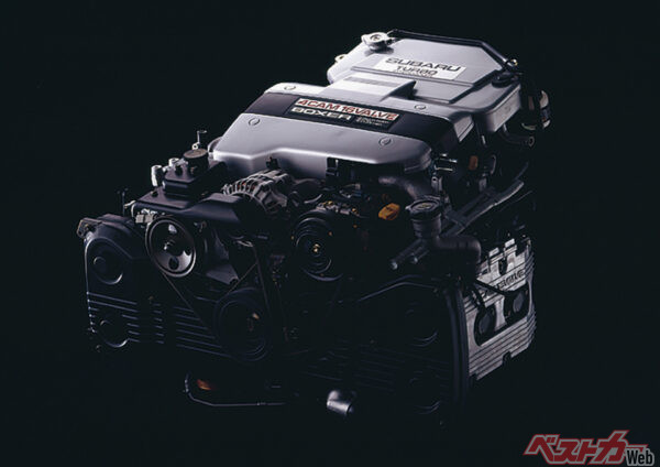EJ20ターボ(1989年)…初代レガシィのEJ20ターボ。セダンRS220ps、ワゴンGT200ps