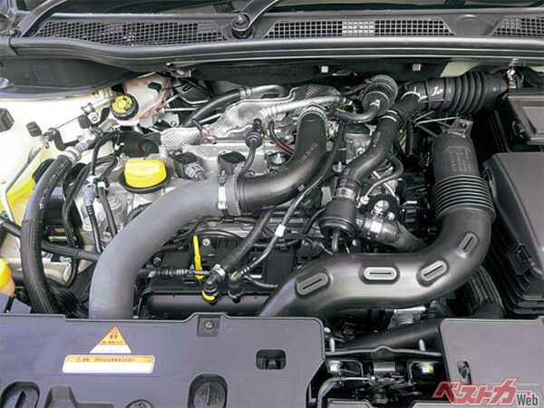 1.2L直4直噴ターボエンジンはパワー＆トルク120ps/19.4kgmとなり、2LNA並みのトルクを2000rpmという低回転で発生させる