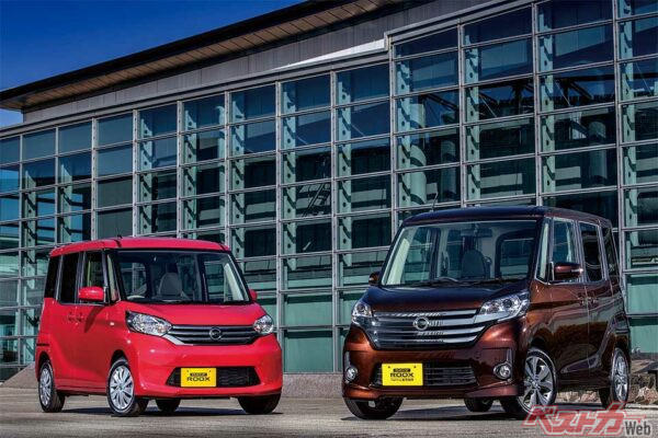 左は標準モデルのデイズルークス、右がデイズルーク スハイウェイスター