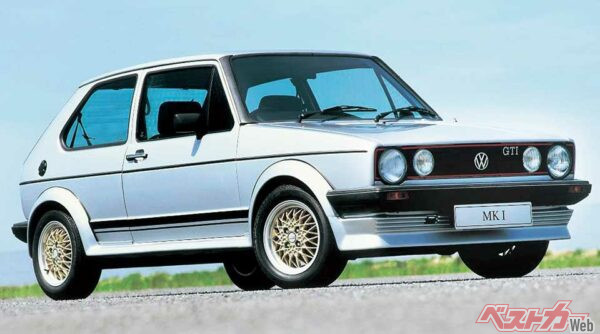 1位…初代VWゴルフGTI（1977～1992年）…初代ゴルフのホットモデル。ベースの1.1～1.5Lに対して1.6～2Lエンジンを搭載。標準モデルの使い勝手はそのままにハイパワーと強化した足回りで高いパフォーマンスを得ていた