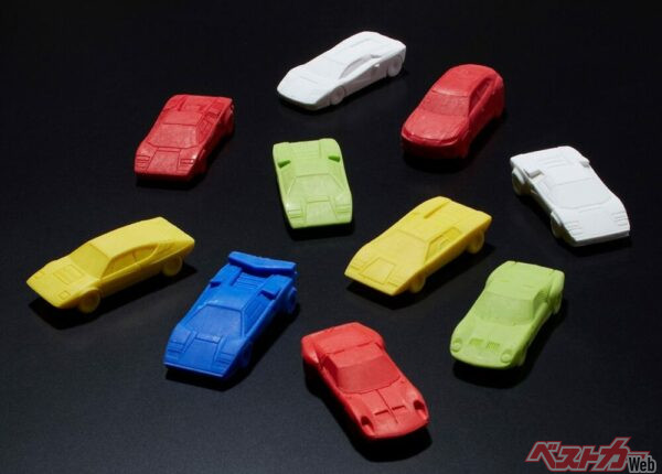 懐かしの「スーパーカー消しゴム」(略して「スー消し」)が10個も! しかも、すべてランボルギーニ。嬉しくて涙が出る!