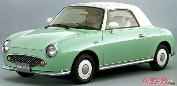 1991年に発売されたフィガロ。現在でも程度のいい中古車は500万円以上の値を付けるなど愛好家に人気だ