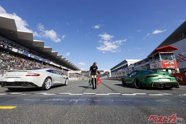 オープニングの後は、Fuelfest Japanでしか見れない、色々な対決が見れる「0~200ｍドラッグ・レース」100対決/200台