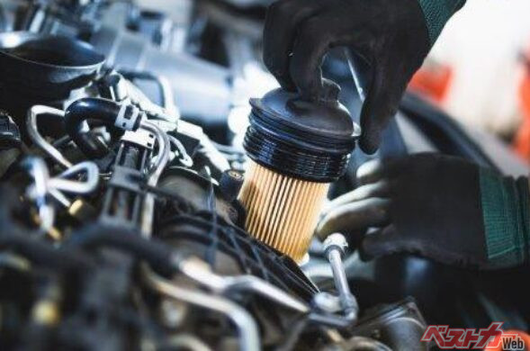 汚れたオイルが、フィルターによってろ過されていく。しかし目詰まりした場合は、バイバスバルブが開いて汚れたオイルがエンジン内部で循環されてしまう(Dusko@Adobe Stock)