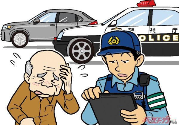 「はい。ここ一方通行ですよ」「そんな標識、見なかったのぉ」。脳老化のスピードを遅らせるためにも「脳活ドリル」は有効!(イラスト/小倉隆典)