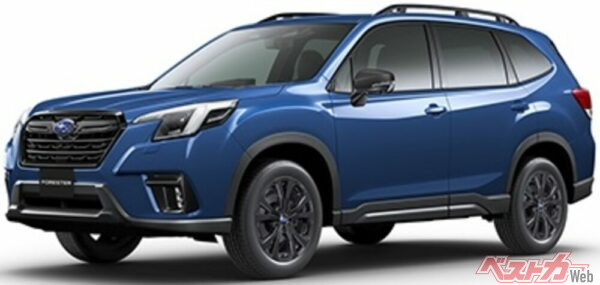 従来型フォレスター。前後バンパーやフェンダー周りの造形など、SUVらしいたくましさが感じられるデザインが特徴。写真は、2022年12月に登場した特別仕様車「XT-EDITION」