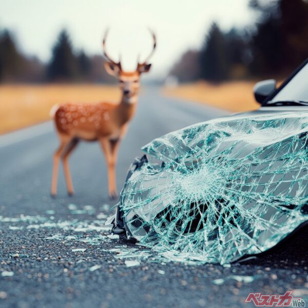 運転中に野生動物と接触してしまったら、まずは警察に連絡を。任意保険を使うためにも、警察への連絡は必須となる（PHOTO：Adobe Stock_Narongsag）