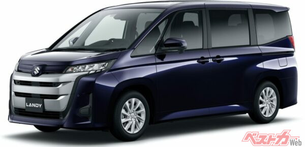 ナンバープレートにある英文字でわかるとおり、これがスズキランディじゃ!! ノアの売れ筋、S-ZやS-Gグレードとグリル形状や色合いが違うんです!