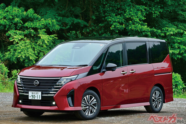 日産 セレナ（271万9200～408万8700円）。シリーズハイブリッドの1.4L・e-POWERをメインに、2Lガソリンエンジンも設定。e-POWER車にも4WDを用意。魅力度：★★★★★