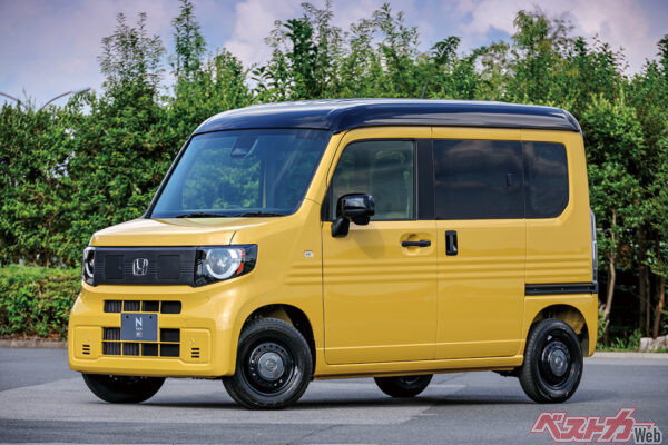 ホンダ N-VAN e:（269万9400～291万9400円）。N-VANのBEVバージョン。上級グレードは64ps/19.9kgmのパワーとトルクを発揮。29.6kWhのバッテリーで航続距離は245km。魅力度：★★★★☆