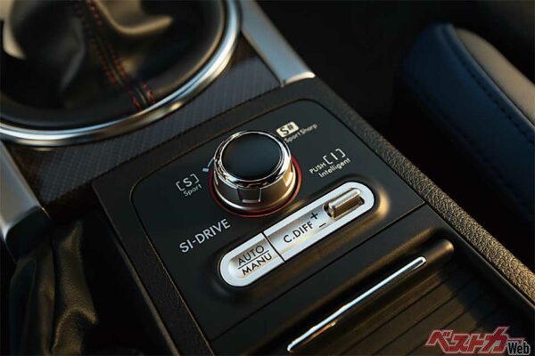 マルチモードDCCDは路面状況やドライバーの好みでセンターデフの制御特性を選択可能