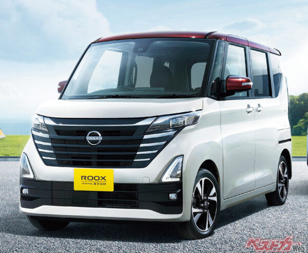日産 ルークス（163万7900～231万6600円）。マイルドハイブリッドを搭載する直3エンジンのNAとターボを設定。上級グレードにはプロパイロットを用意。魅力度：★★★★☆