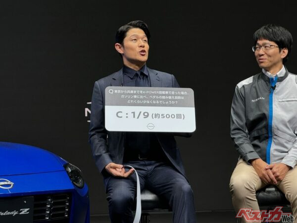 e-POWERで東京～兵庫を走ると、アクセルペダルとブレーキの踏み替えは1/9の約500回。