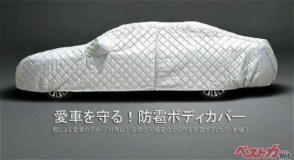 分厚い素材で作られた雹対策カバーがあった！