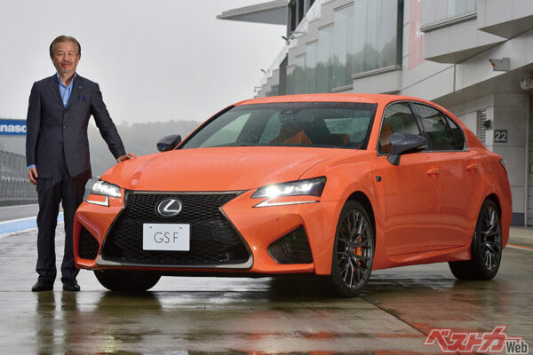 矢口幸彦氏はLFAを除く3台の開発責任者。5L、V8搭載のIS F、RC F、GS Fの3車はどれも操る楽しさを追求する矢口イズムを継承!!