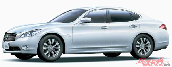 フーガハイブリッドはスカイラインよりもひと回り大きなボディで車重も1840kg