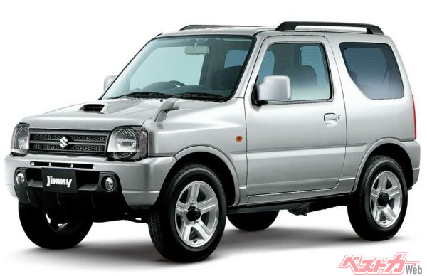 2位 ジムニー……現行型デビューの1998年から今なお現役の本格派軽クロカン4WD。伝統のラダーフレームを採用