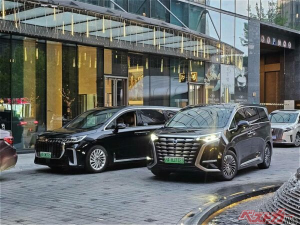 今回試乗した2台。右がDENZA D9、左がVOYAHドリーマー