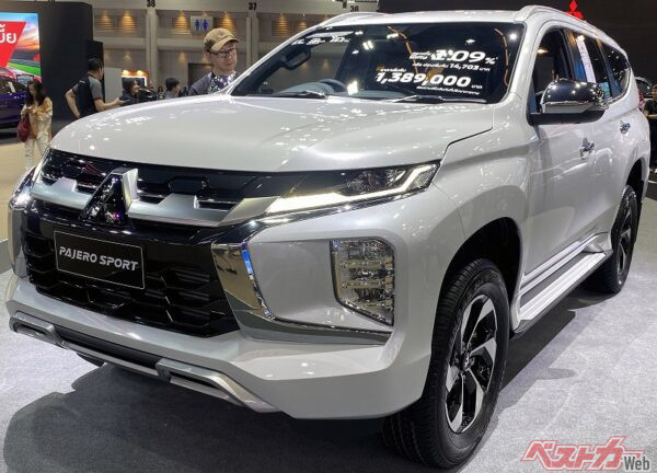 バンコク国際モーターショー2025に出展されていた2025モデルの新型「パジェロスポーツ プライム」。三菱車らしいフロントフェイスは大迫力だ