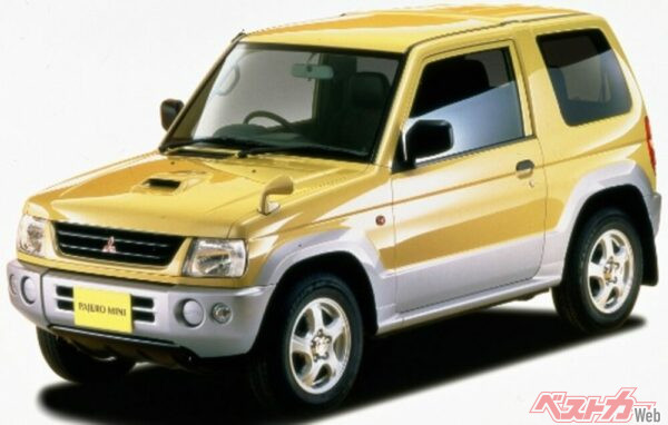 1998年登場の2代目パジェロミニ。ジムニーとは違った個性でオン/オフ問わず楽しめるモデルだ
