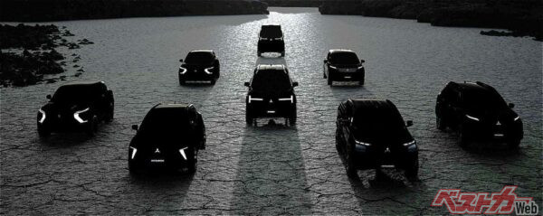 オーストラリアでの商品計画の画像。モデルBとおぼしきクルマは見当たらないがフロントマスクを変更している可能性もある