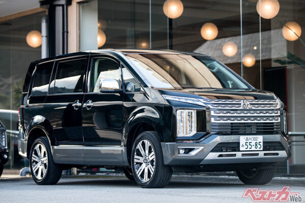 三菱 デリカD:5。2012年にディーゼル車を追加。2019年に大幅改良。中古相場は約90万~630万円