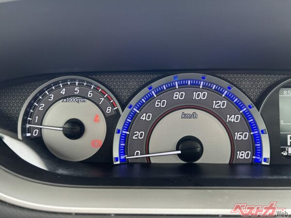 高速道路では2000回転付近を使うことが最も多い。スピードにして90～100km/hぐらい