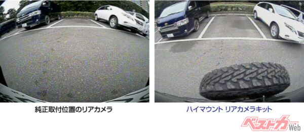 ハイマウントリアカメラならこんなに大きく近く見えるから、バックの際も安心だ