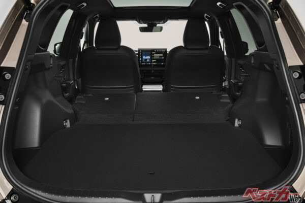リアシートを倒した際の新型RAV4のラゲッジ