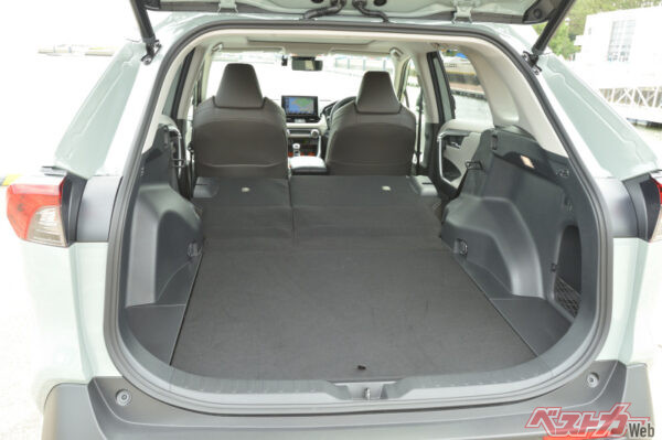 リアシートを倒した際の現行RAV4のラゲッジ