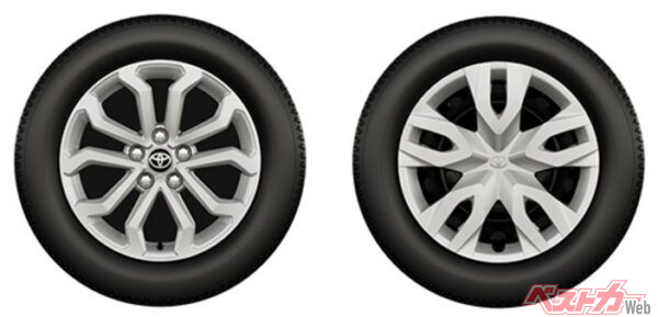 左がアルミホイールのS、右がスチールホイールのG。いずれも17インチだ