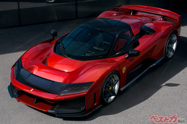 2025年4月にイタリア大使館にて日本初公開されたフェラーリ F80