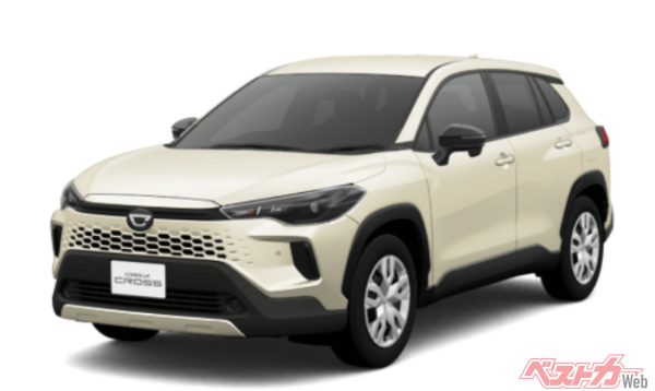 カローラクロスGにはルーフレールが付いていない。メーカーオプションとしても用意されていない。Z、Sには標準設定されている