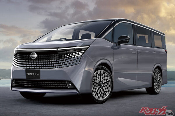 ベストカー編集部が作成した次期型日産 エルグランドの予想CG。シルエットを参考にCGを作ったらこんなデザインになった