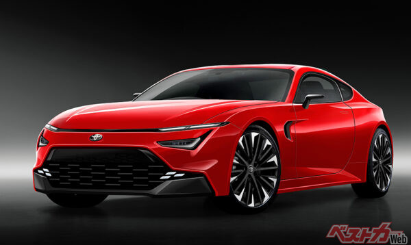 次期型はトヨタの開発、エンジンで登場するGR86。スバル BRZがどうなるか現時点では不明だが、スバルの現行型のコンポーネンツで新型を作るという情報もある（ベストカー編集部作成の予想CG）