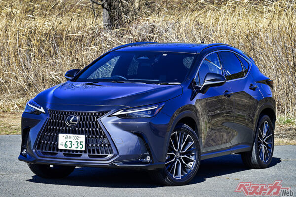 レクサス NX(2021年10月登場・485万〜772万5000円)全長4660×全幅1865×全高1660mm、2.5L直4(190ps)+M(182ps)、WLTCモード燃費20.9km/L(350h)