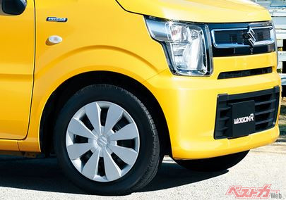 ワゴンRは13インチ車の指定空気圧が280kPa。このほか燃費を重視する車種の指定空気圧は高い傾向だ