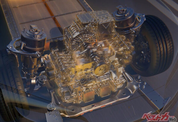 BYDが開発した2L水平対向エンジンの透視図。BYD恐るべし