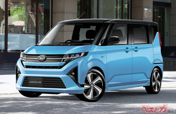 以前ベストカー編集部が作成した新型ダイハツ ムーヴの予想CG。ホームページ上で先行公開された画像は暗く加工されていたが、おおむねこんなイメージだ