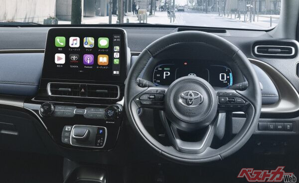 ディスプレイオーディオが標準装備となっているトヨタ「アクア」。Zグレードには10.5インチのディスプレイが、GR SPORT、G、Xには7インチディスプレイが標準装備となっている