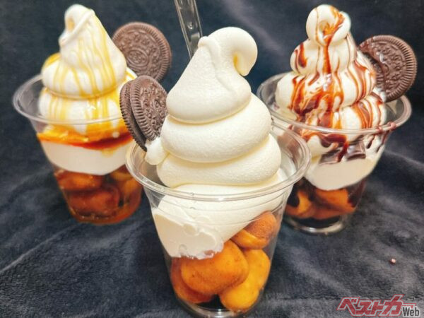 東名阪道　EXPASA御在所（下り）　いちよし　ベビーカステラソフト　750円