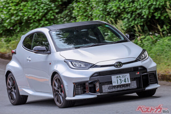 トヨタ GRヤリス。受注停止、再開を繰り返しているが、いまだ人気は高い
