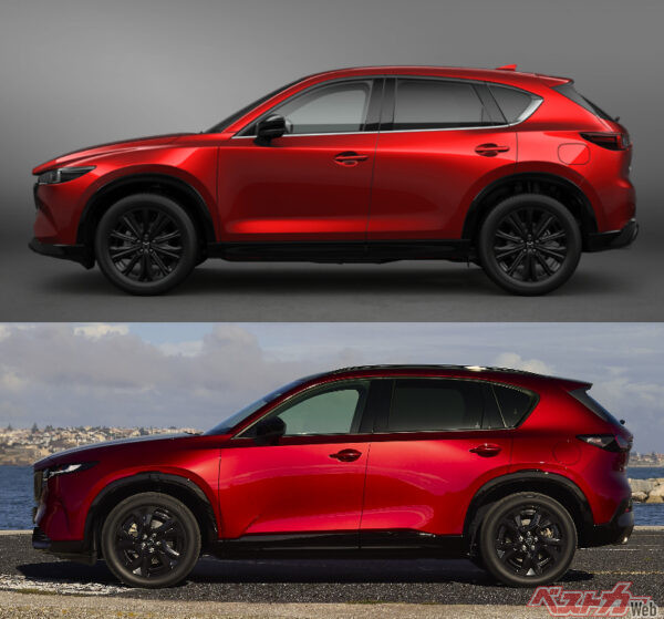上が現行、下が新型CX-5
