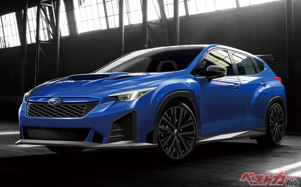 会見でスバルが発表した俯瞰気味のピンボケ写真を細部まで検証し、作成した予想CG。こちらに先入観があるのは否定できないが、やはりWRXのイメージにかなり近くなる