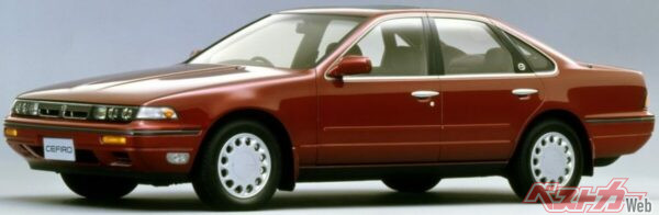 1988年登場の初代セフィーロ（A31）。スポーティでありながらもゆとりのライフスタイルを象徴するような若々しいラグジュアリー路線が人気となった