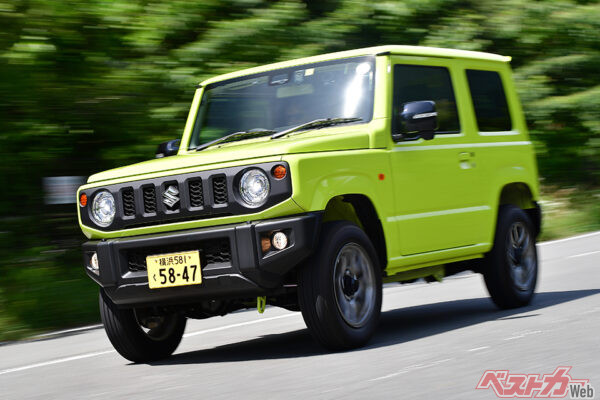 スズキ ジムニー（現行・2018年登場）。世界最小クラスの本格クロカン。エンジンは0.66L直3ターボ