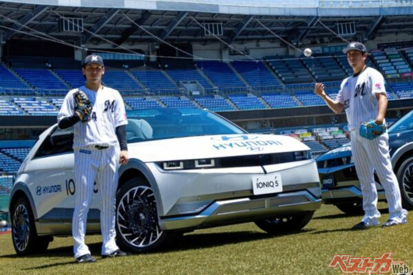 8月5日ZOZOマリンで初披露！　ヒョンデ「IONIQ 5」が千葉ロッテマリーンズの新リリーフカーに！
