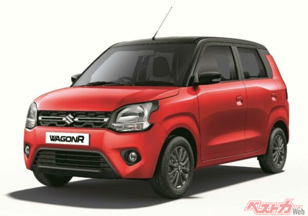 インドの大衆車的存在である「ワゴンR」。ボディサイズは全長3655×全幅1620×全高1675mmと、日本の軽規格と比べて少し大きい。車名は同じだが、各市場に向けて最適な進化を遂げている